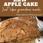 Raw Apple Cake Recipe Pin