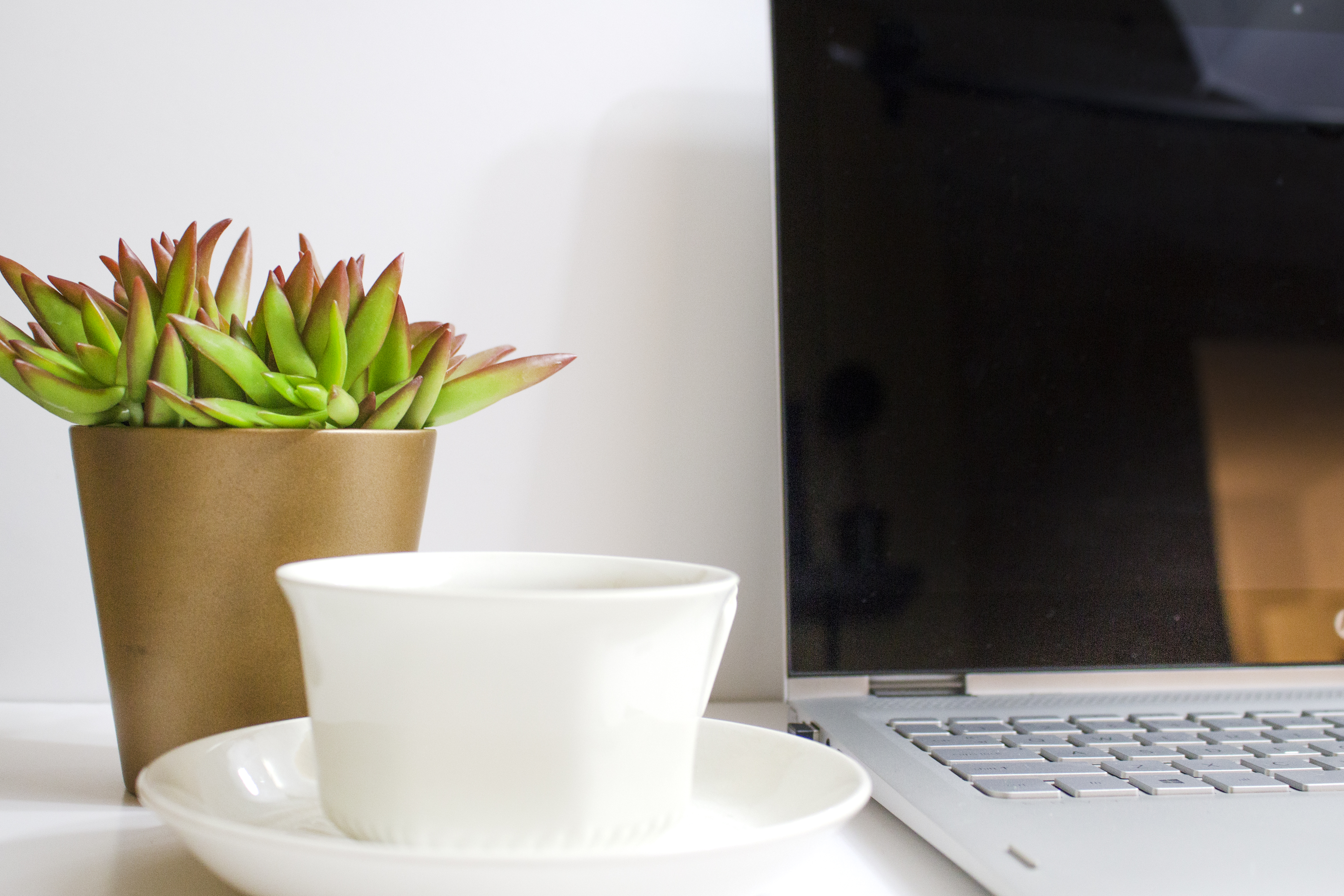 computer work, cup, desk