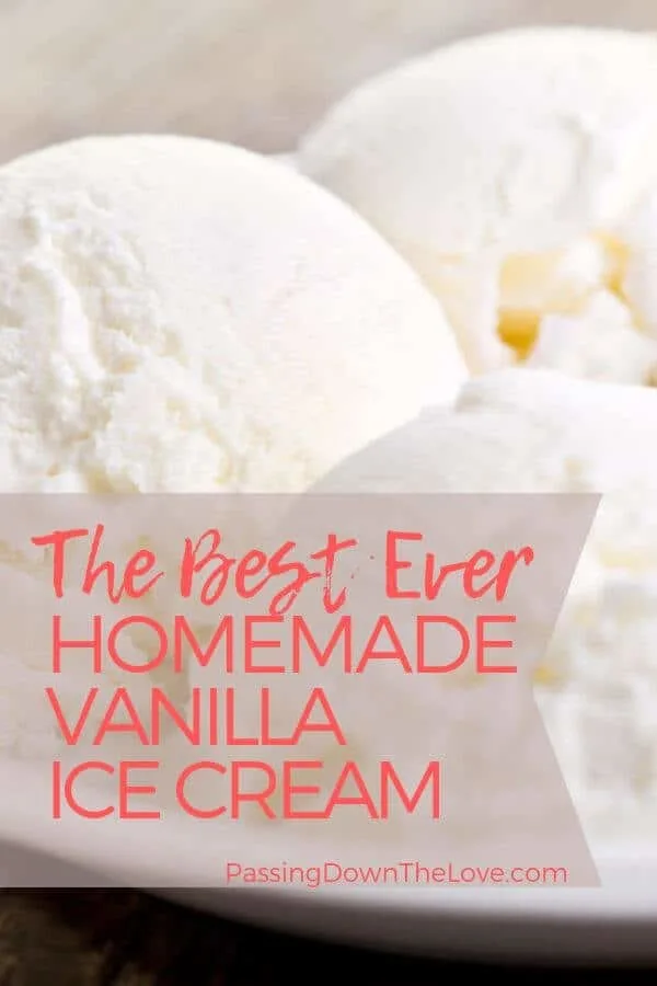 Homemade vanilla ice cream