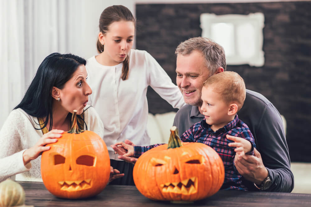 Family at Halloween