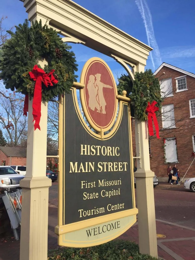 Historic St. Charles, MO sign on Main St.