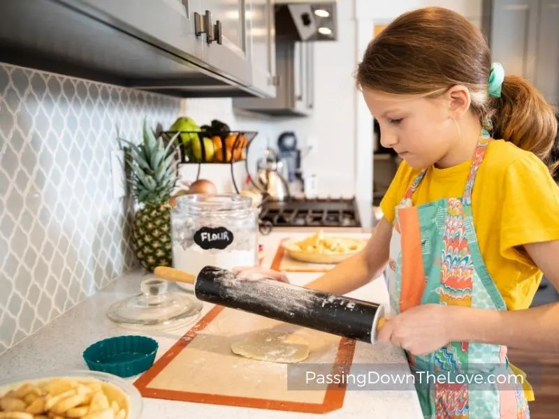 Girl cooking baking