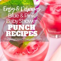 blue and pink baby shower punch