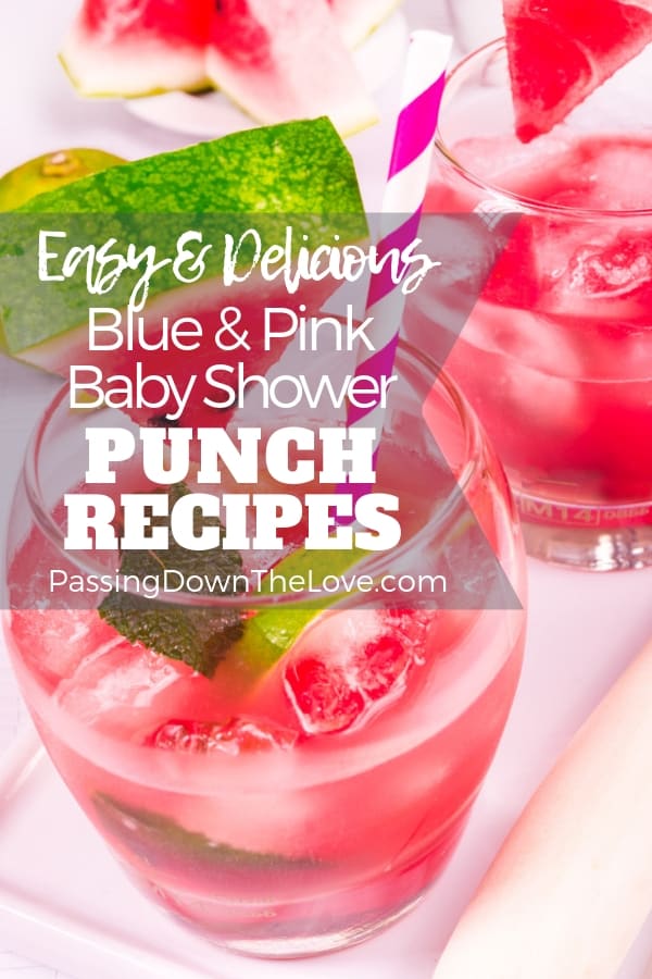 blue and pink baby shower punch