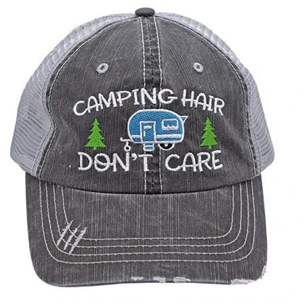 Camping Gifts for Grandmas: Camping hair don't care hat