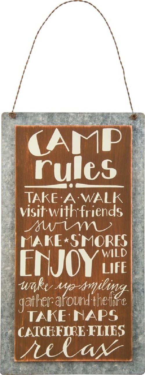 primitive camping sign