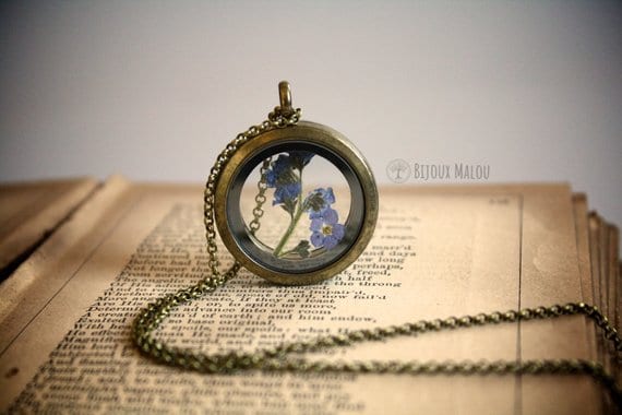 Etsy forget-me-not locket