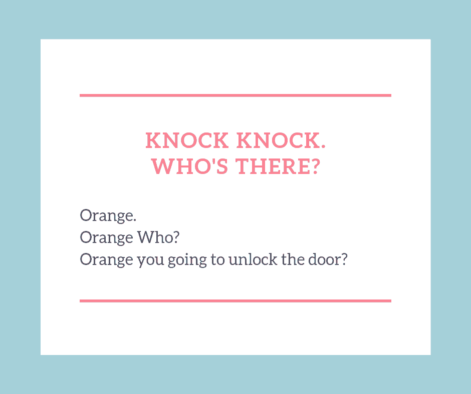 Knock knock jokes for kids orange
