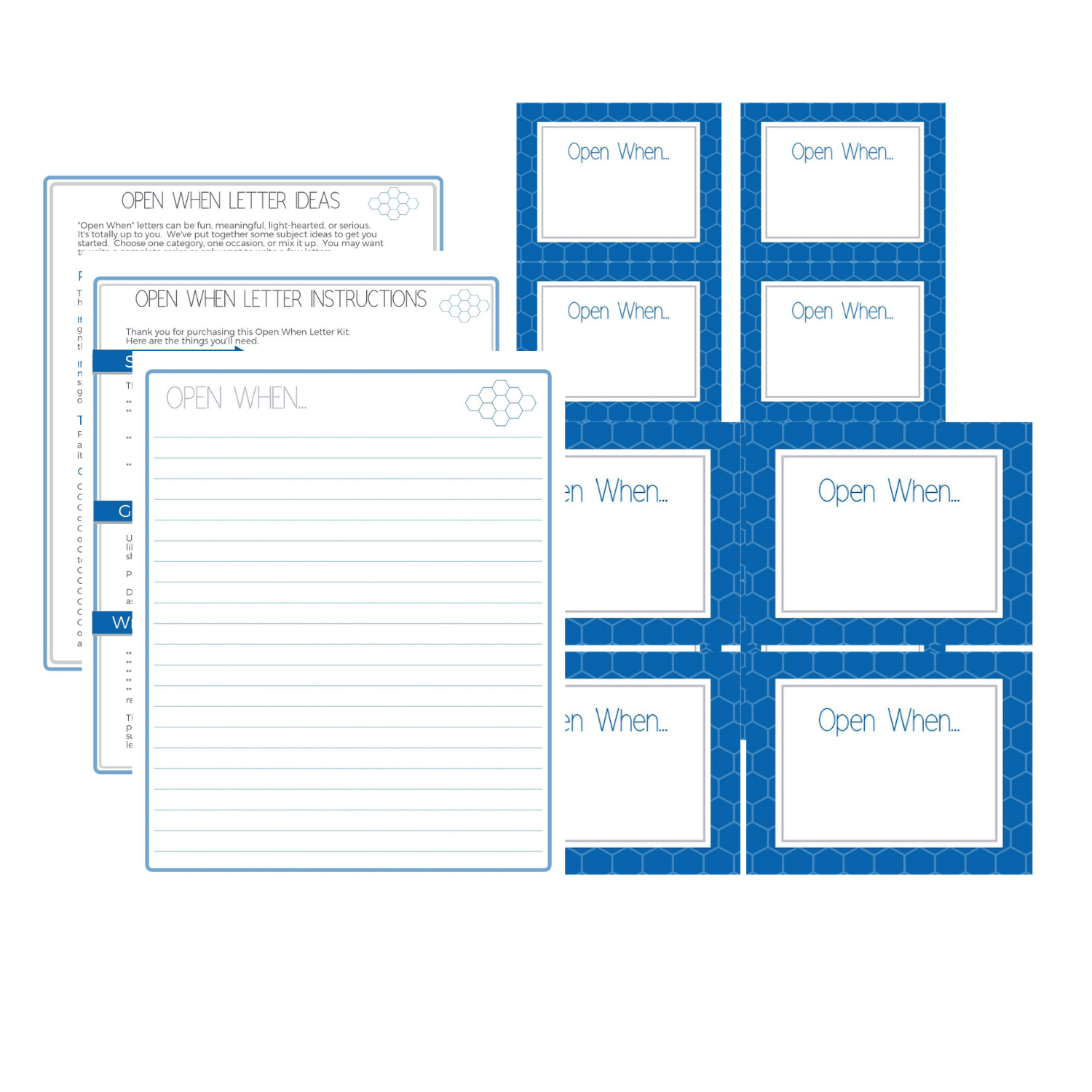 C. Open When Letter Printables, Blue With Regard To Open When Letters Template