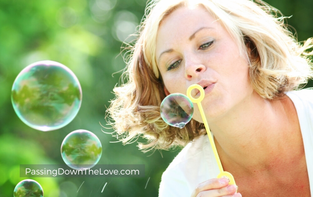 blowing bubbles