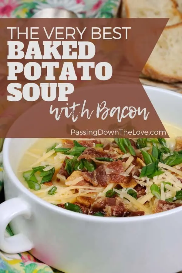 Rene's baked potato soup with bacon