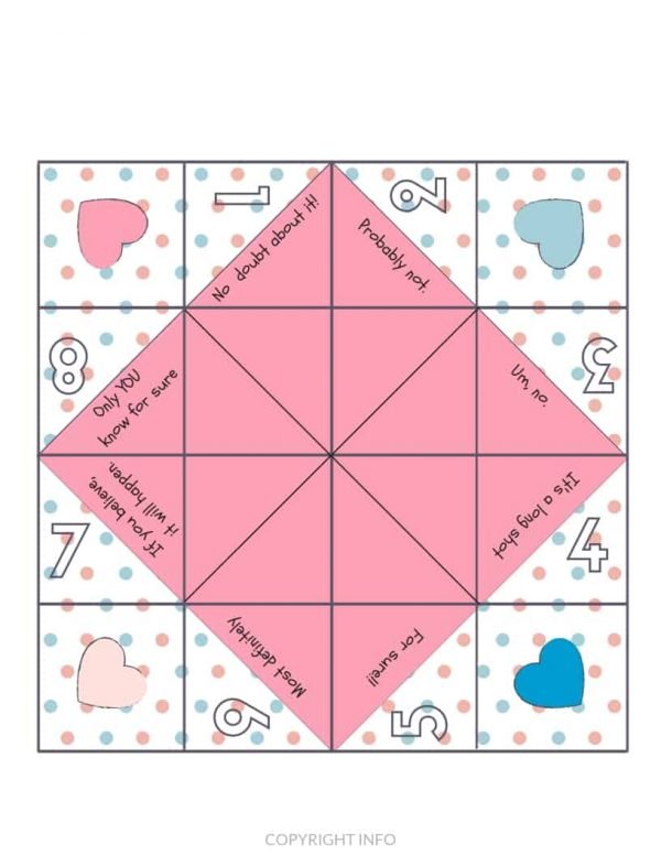 heart fortune teller cootie catcher