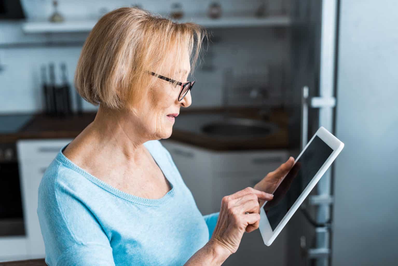 woman on tablet