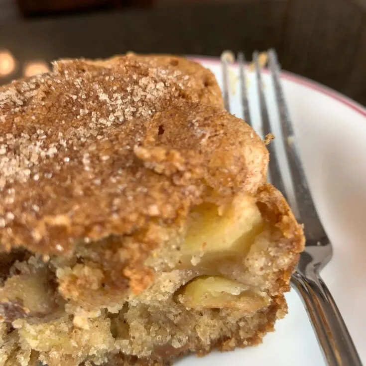 Apple Cake and fork on a plate