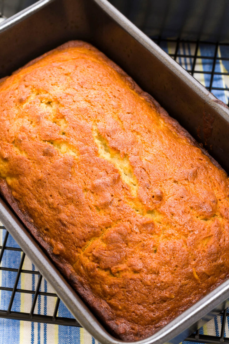 banana bread in a pan