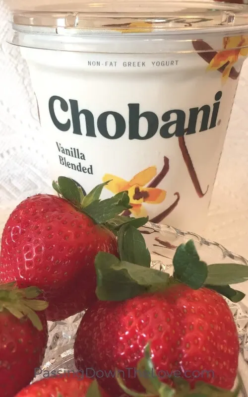 Yogurt and strawberries