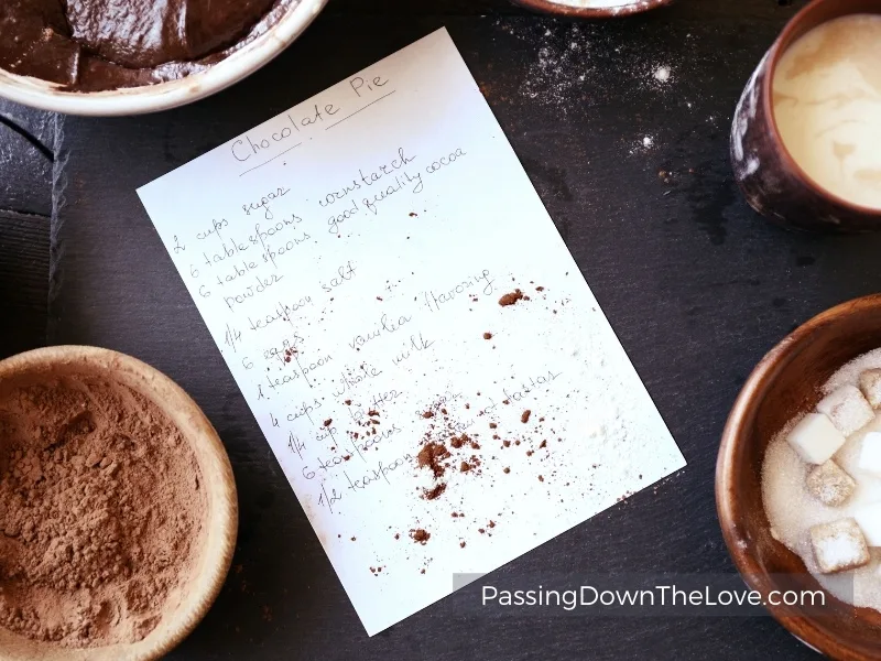 handwritten recipe